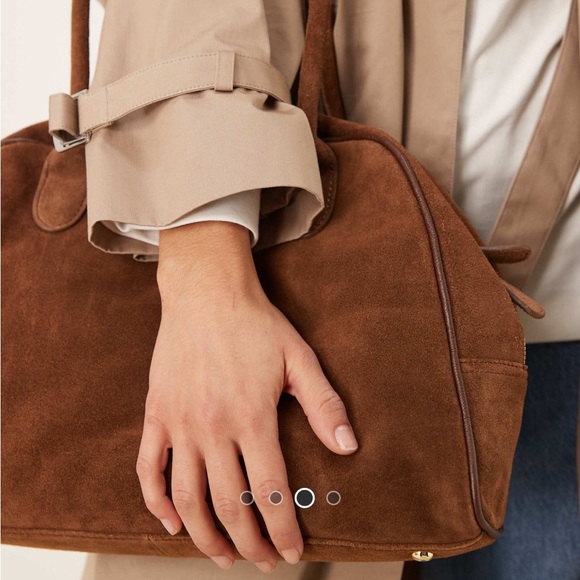 ASOS brown suede bowler tote bag - Picture 3 of 8